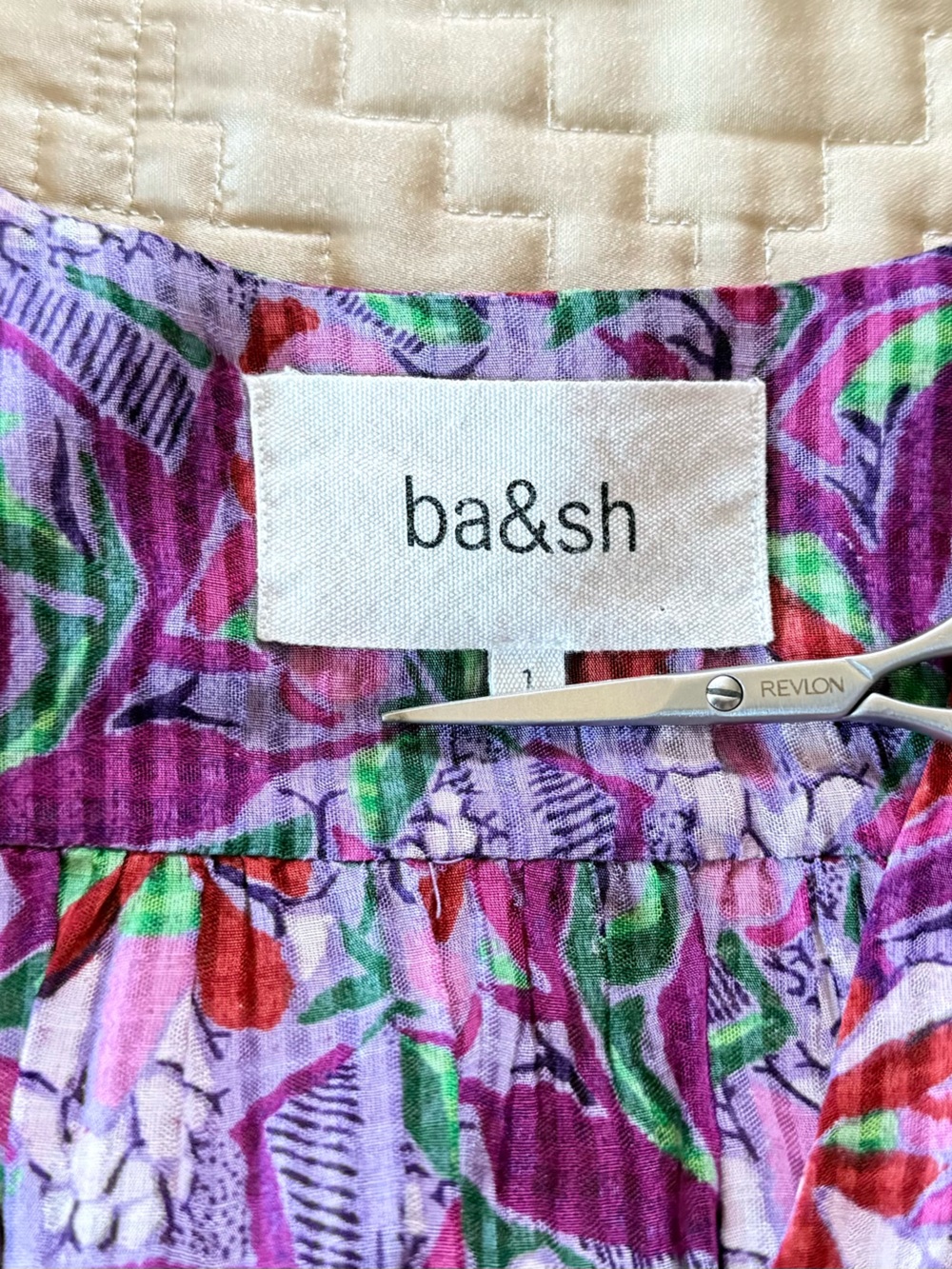 Ba&sh purple floral button up dress size 1 - Picture 5 of 5
